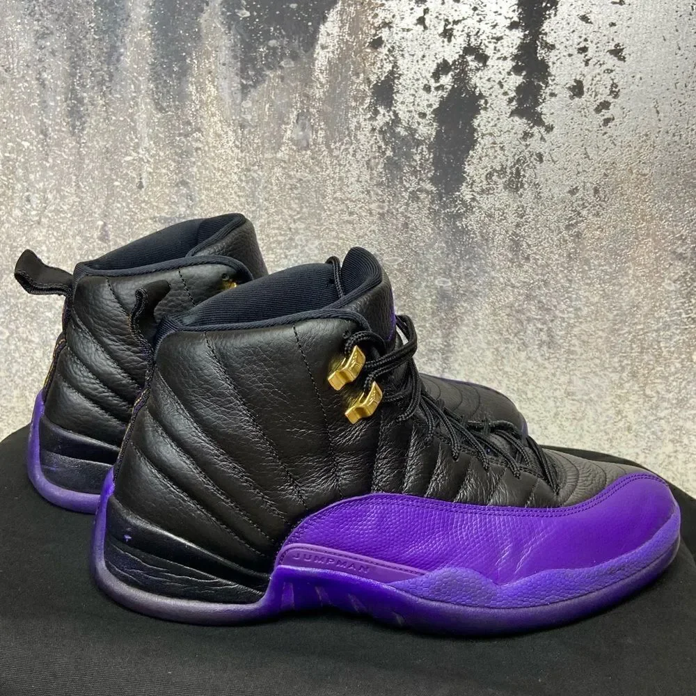 Air Jordan Retro 12 Field Purple Black Sneakers Size 12 - Picture 8 of 14